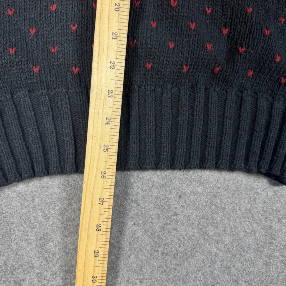 Vintage Polo Ralph Lauren Sweater Mens M Black Reindeer Intarsia Cotton Holiday